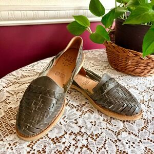 Will Leather Goods Woven Huarache Sandals Taupe Bohemian Flats | Fits Like US 7